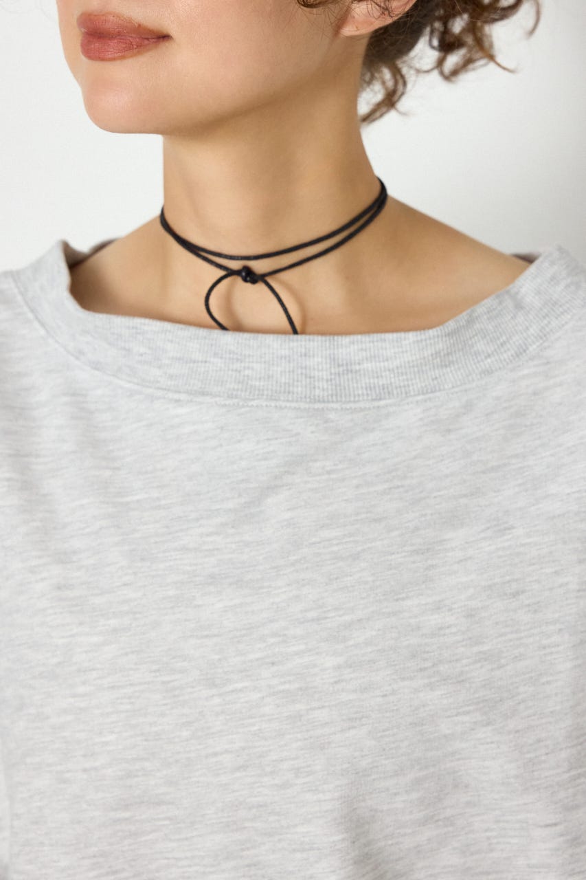 マルチWAYショルダーメッセージスウェットトップス L/T.GRY FREE