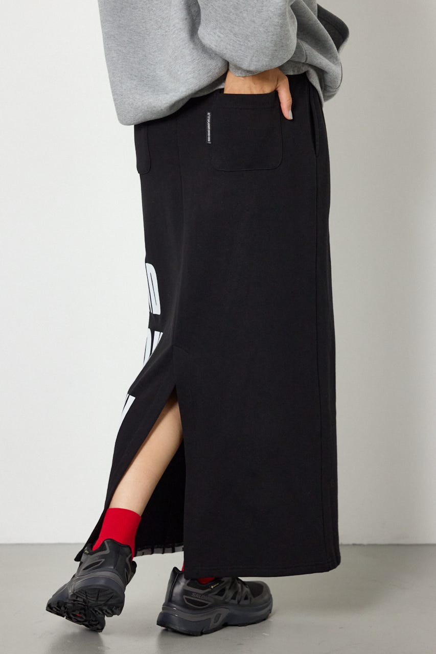 メッセージスウェットナロースカート BLK FREE