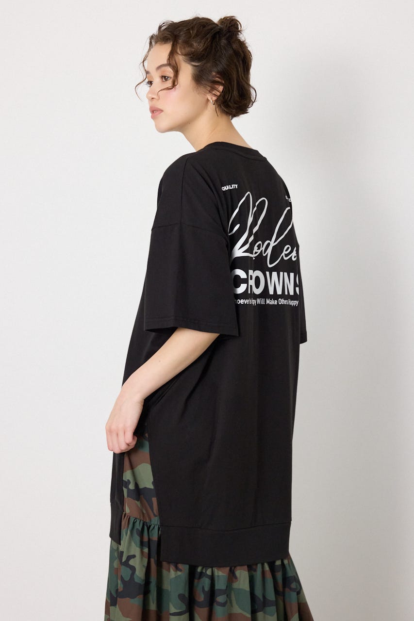 ドッキングパターンマキシワンピース BLK FREE