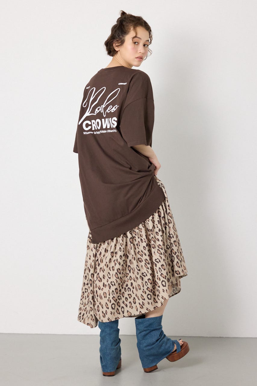 ドッキングパターンマキシワンピース BRN FREE