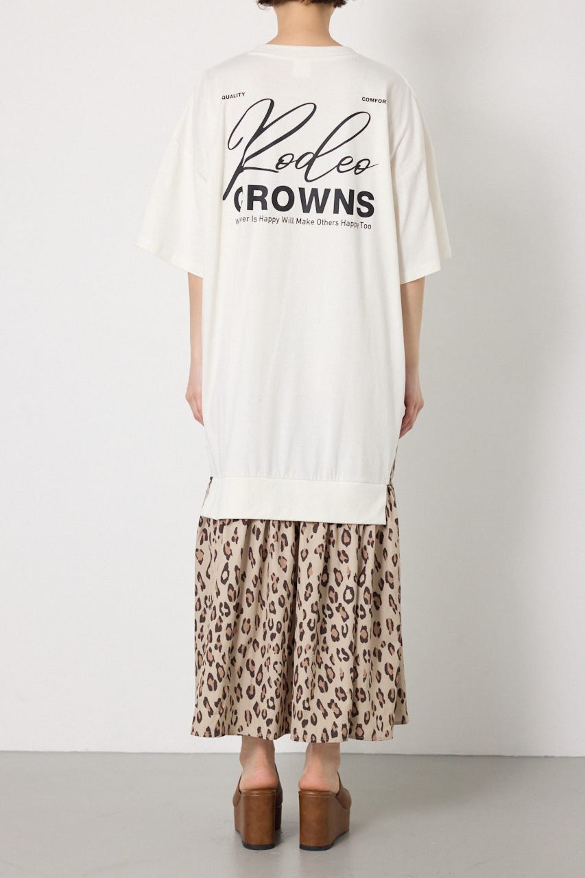 ドッキングパターンマキシワンピース O/WHT FREE