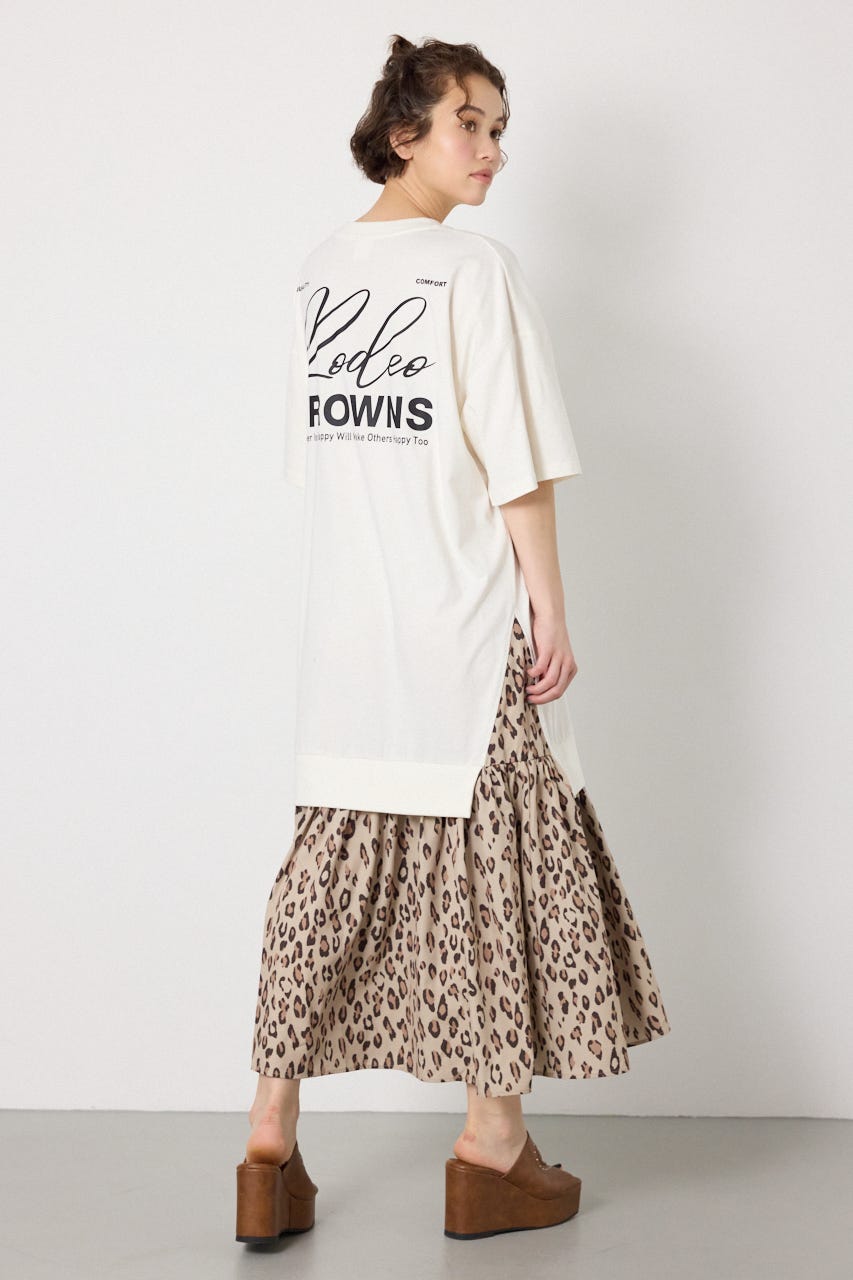 ドッキングパターンマキシワンピース O/WHT FREE