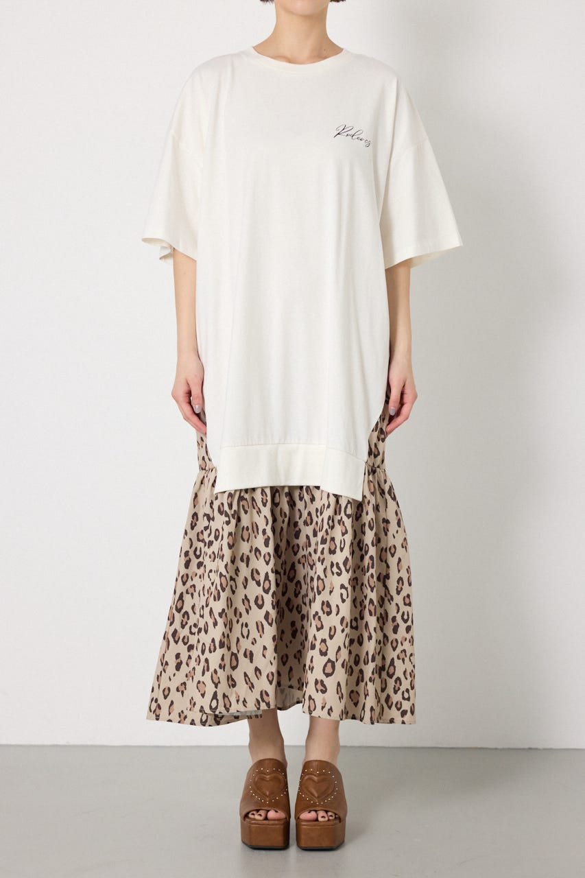 ドッキングパターンマキシワンピース O/WHT FREE