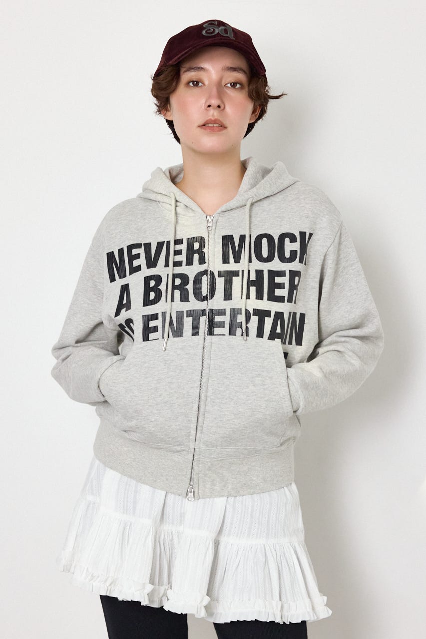 Messageダブルジップパーカー L/T.GRY FREE
