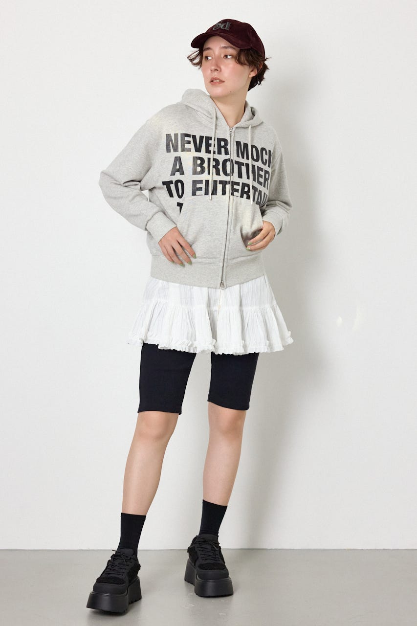 Messageダブルジップパーカー L/T.GRY FREE