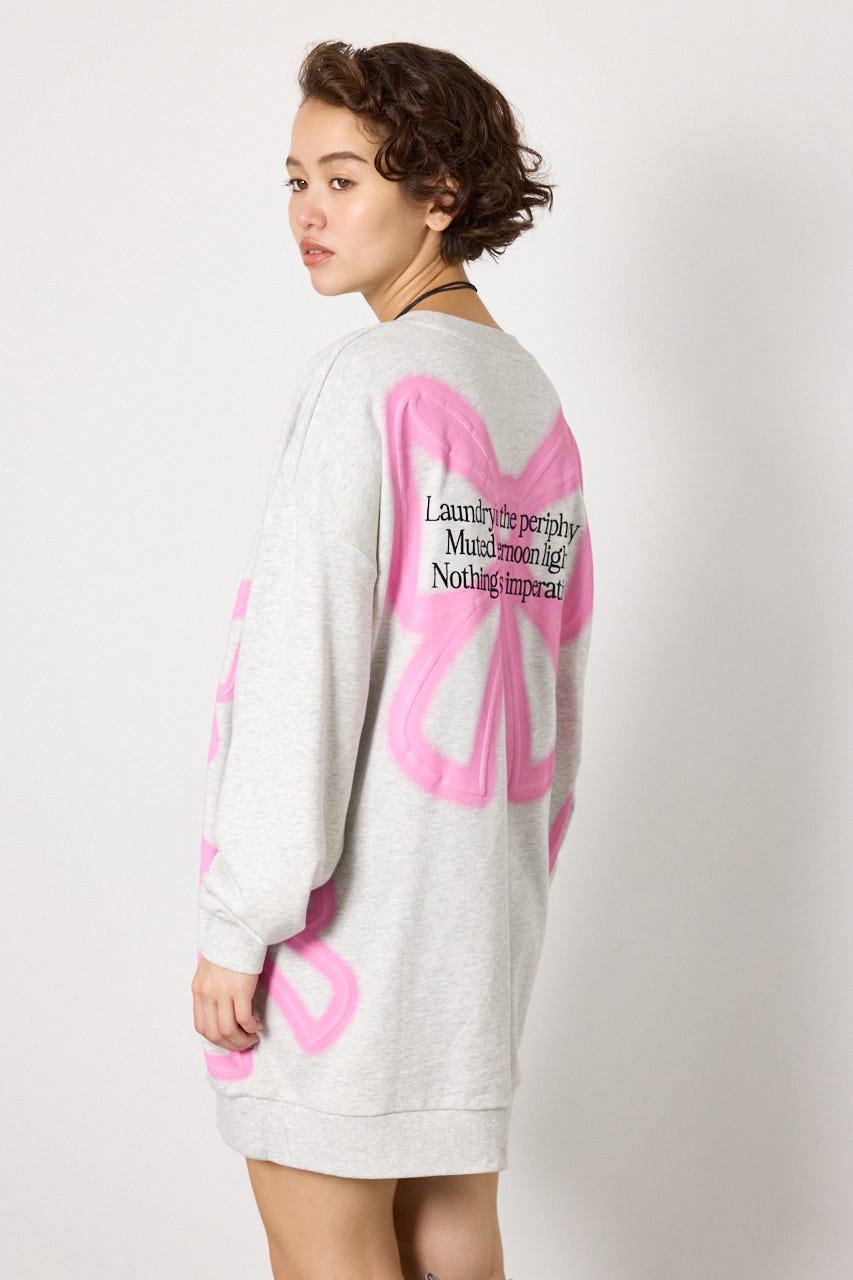 ネオンリボンスウェットワンピ L/T.GRY FREE
