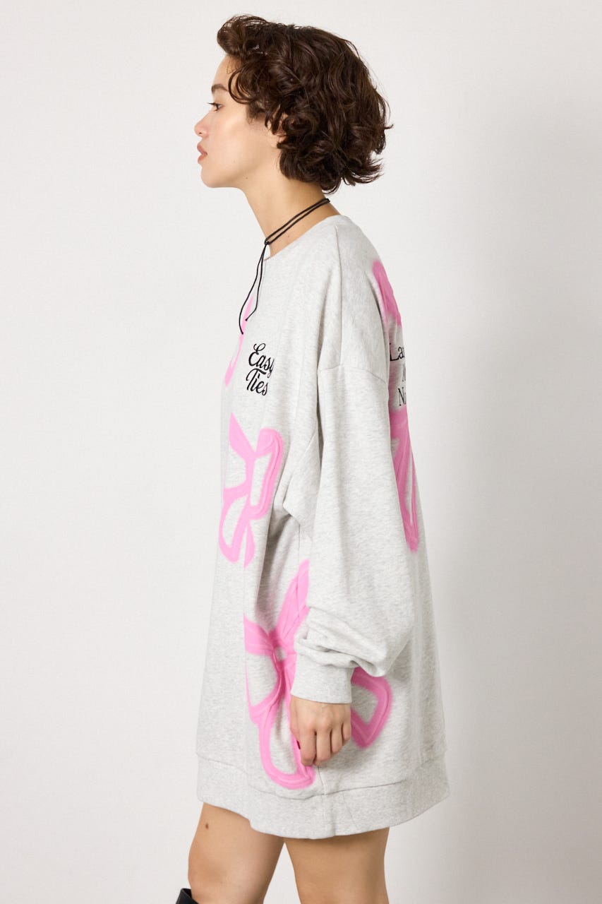 ネオンリボンスウェットワンピ L/T.GRY FREE