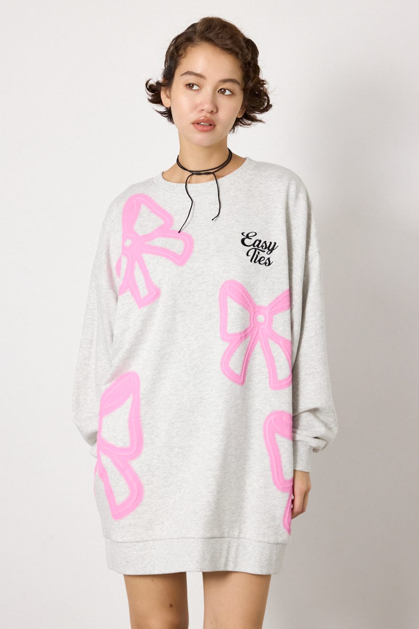 ネオンリボンスウェットワンピ L/T.GRY FREE