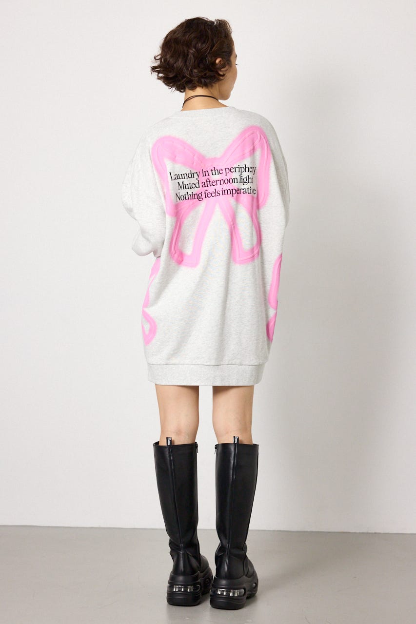 ネオンリボンスウェットワンピ L/T.GRY FREE