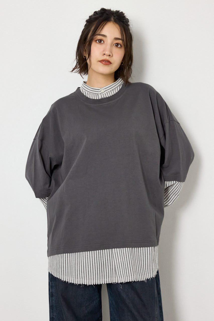 レイヤードビッグTシャツ C.GRY FREE