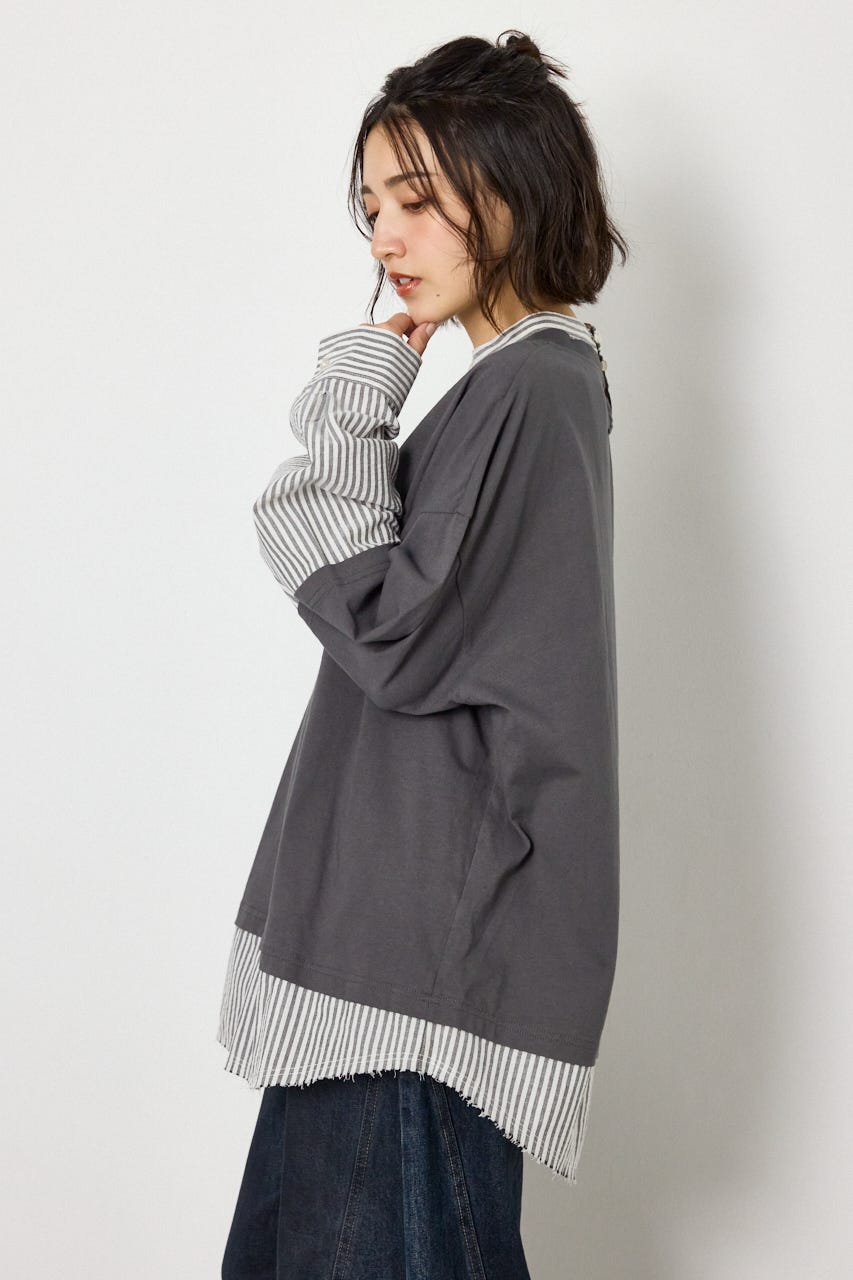 レイヤードビッグTシャツ C.GRY FREE