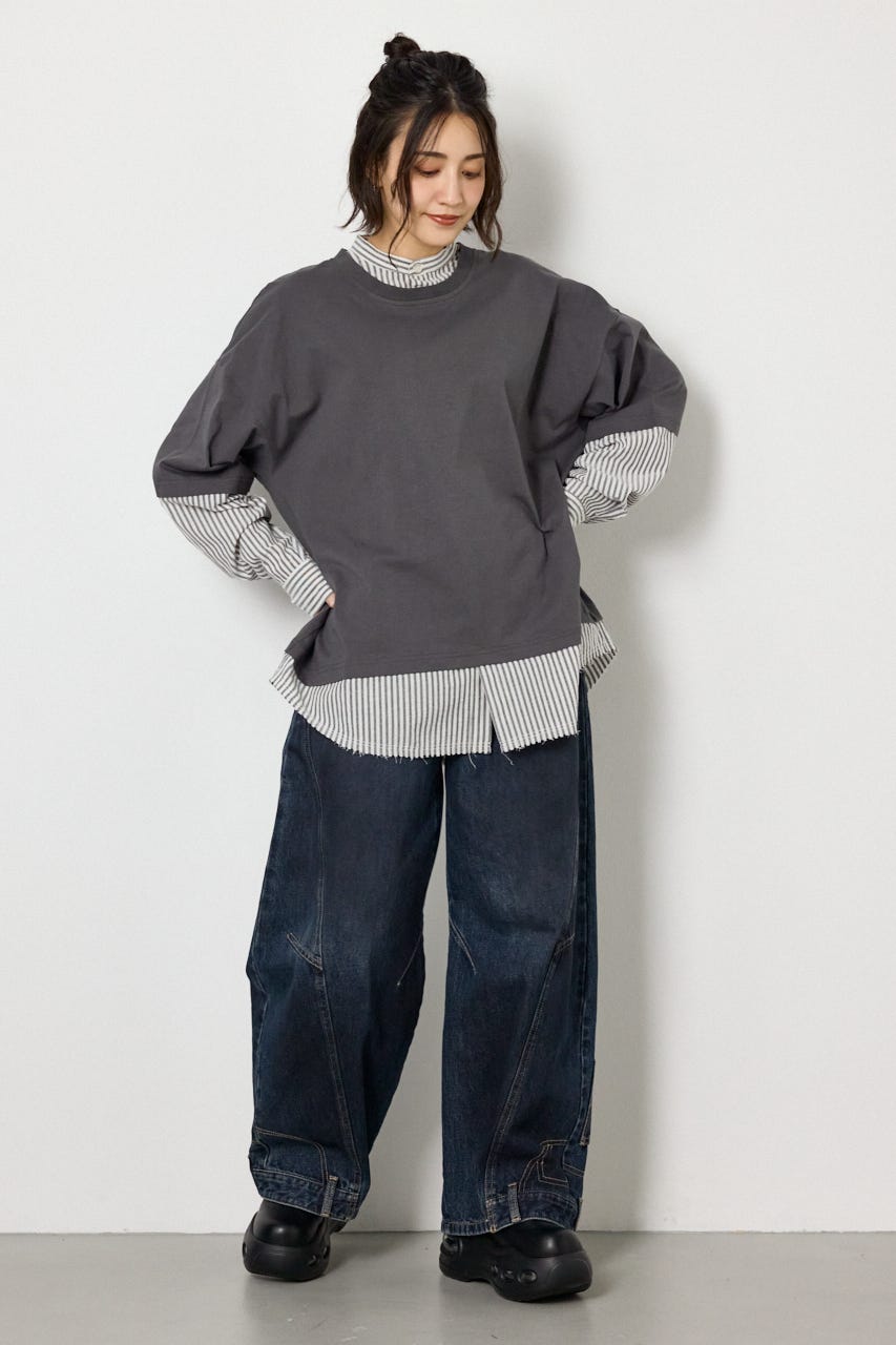 レイヤードビッグTシャツ C.GRY FREE