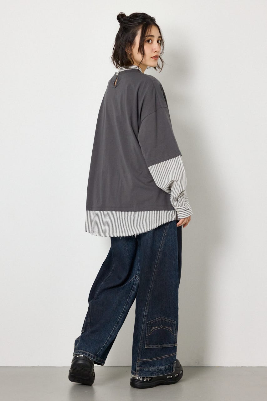 レイヤードビッグTシャツ C.GRY FREE