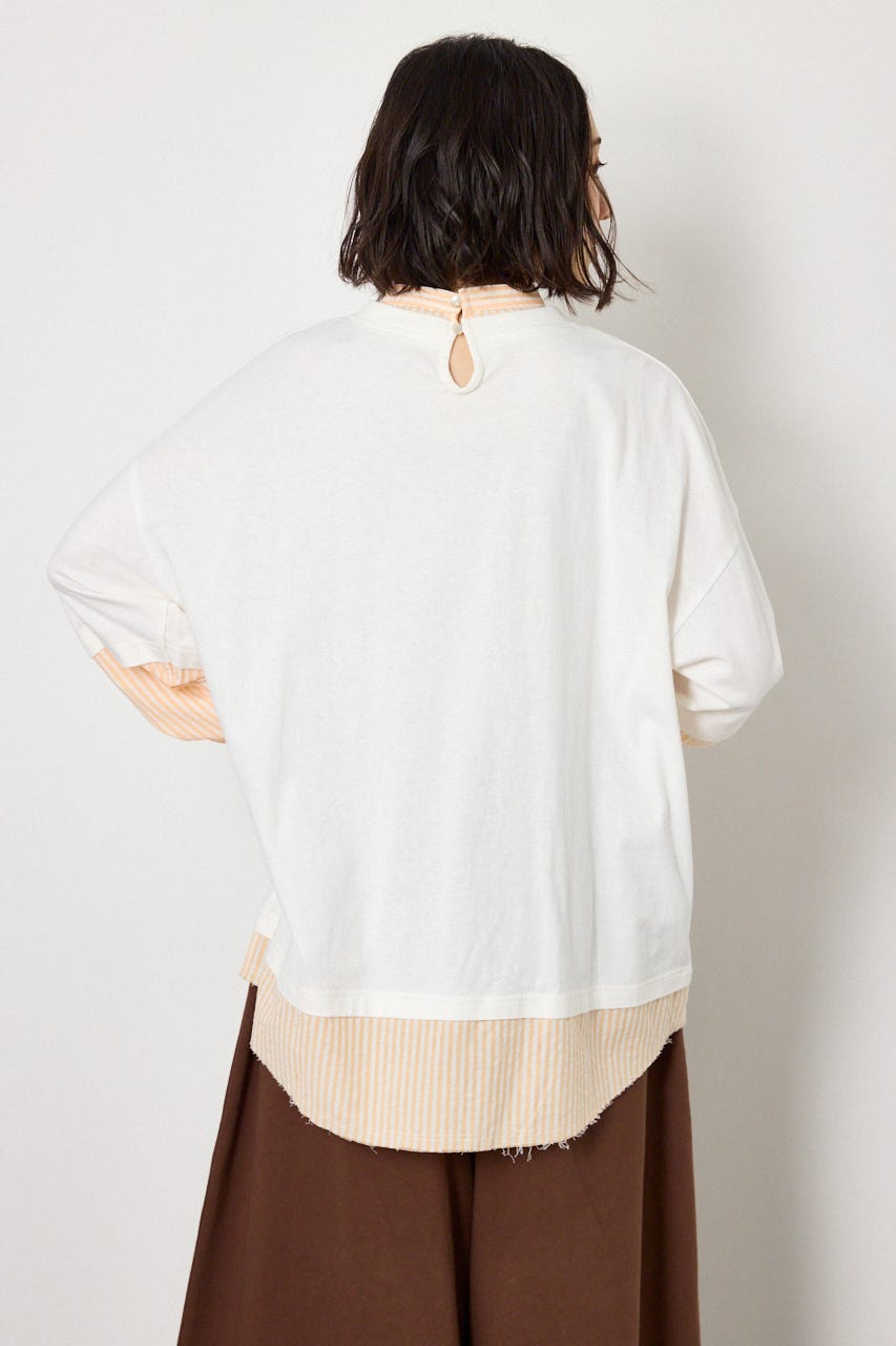 レイヤードビッグTシャツ O/WHT FREE