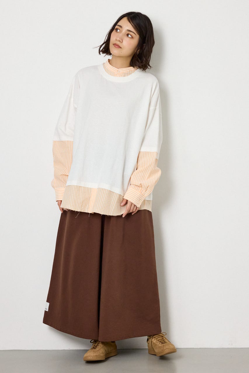 レイヤードビッグTシャツ O/WHT FREE