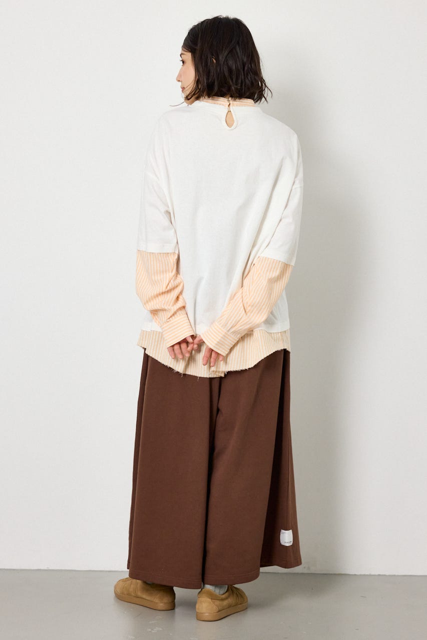レイヤードビッグTシャツ O/WHT FREE