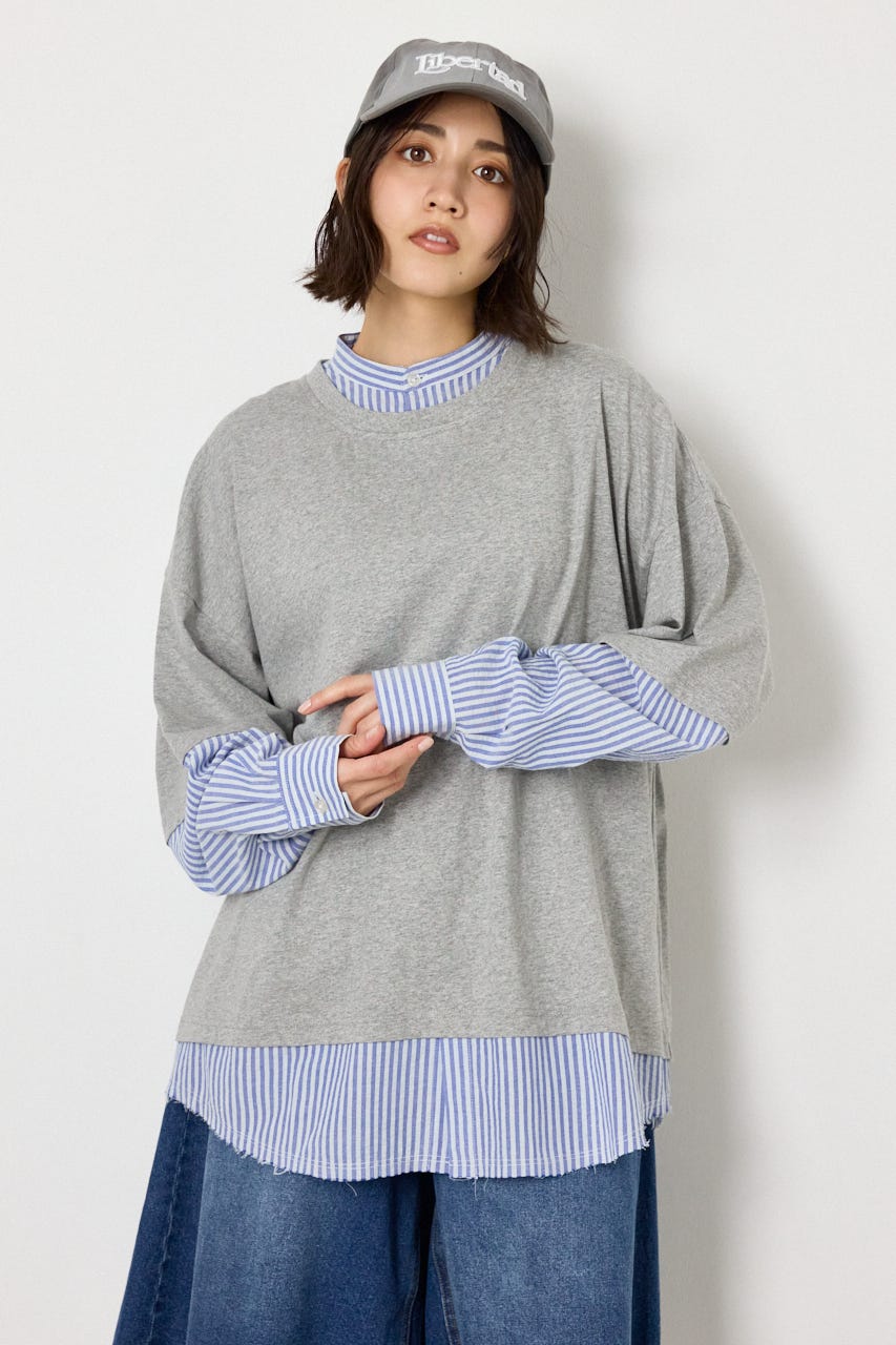 レイヤードビッグTシャツ T.GRY FREE