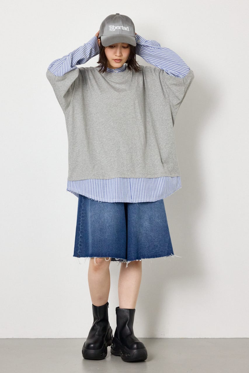 レイヤードビッグTシャツ T.GRY FREE