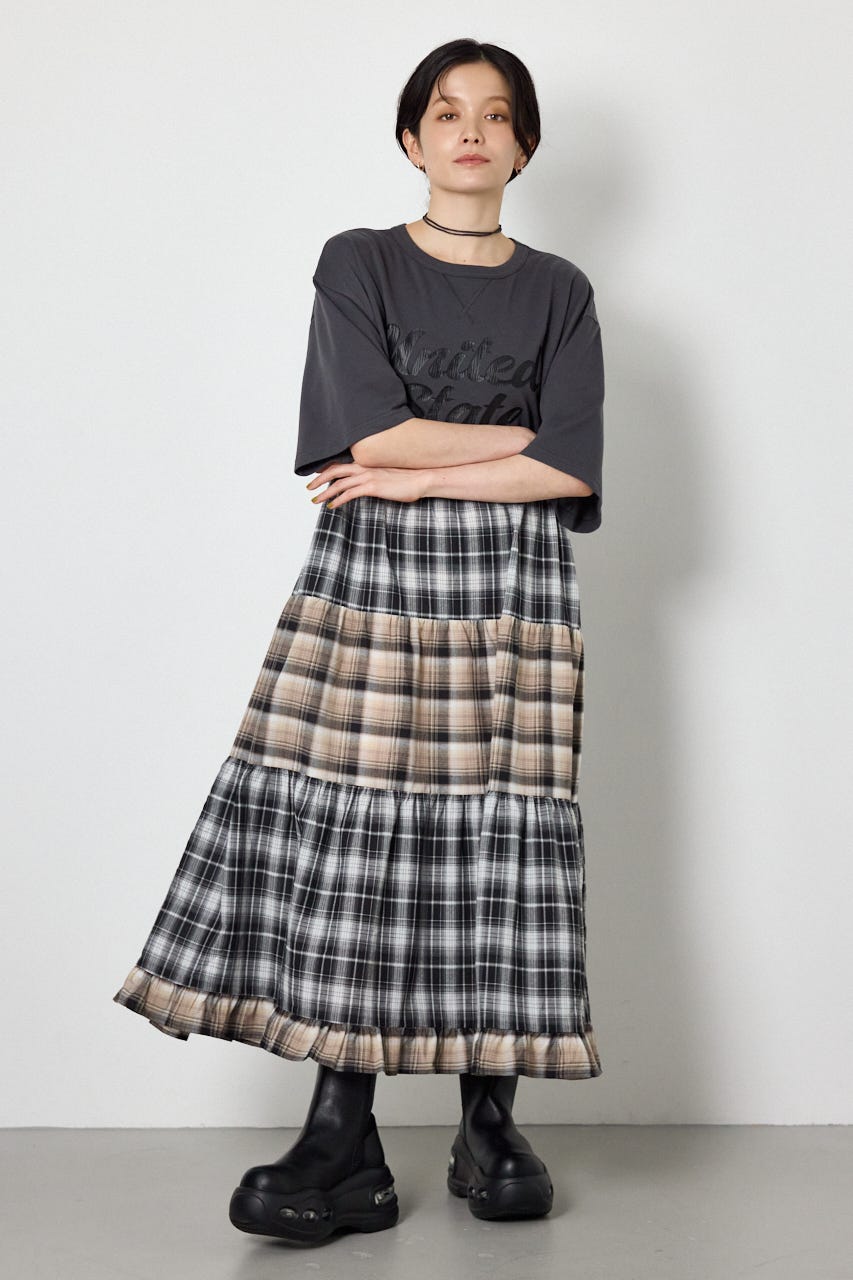 ドッキングティアードワンピース C.GRY FREE