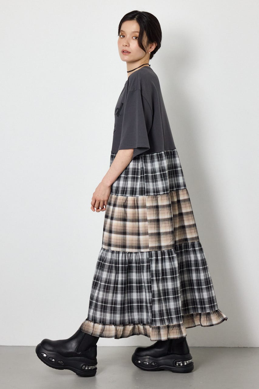 ドッキングティアードワンピース C.GRY FREE