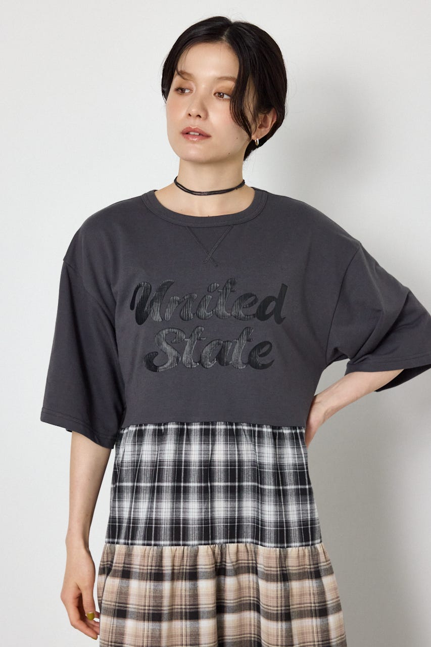 ドッキングティアードワンピース C.GRY FREE