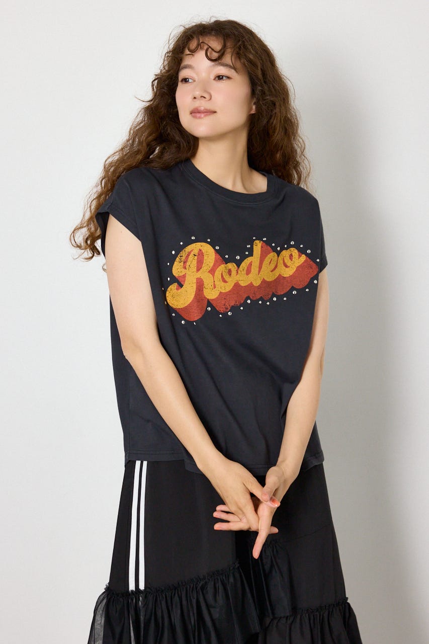 ロゴスタッズトップス BLK FREE