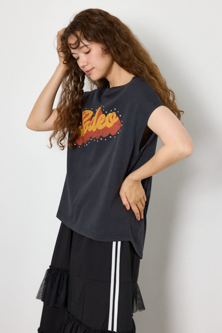 ロゴスタッズトップス BLK FREE