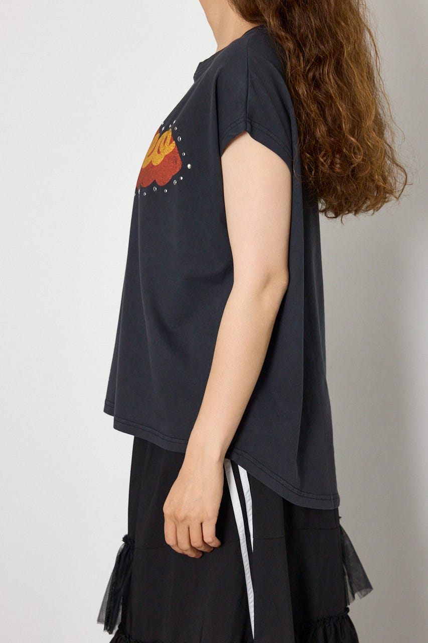 ロゴスタッズトップス BLK FREE