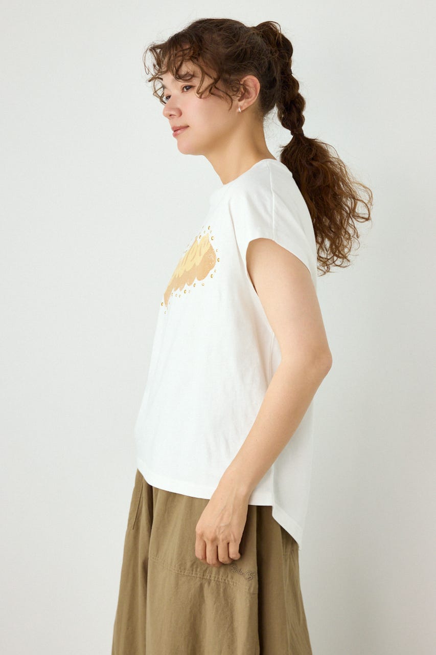 ロゴスタッズトップス O/WHT FREE