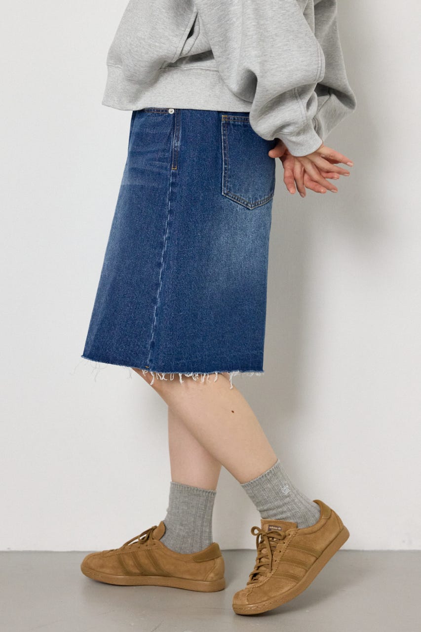 セミフレアワイドバミューダパンツ BLU S