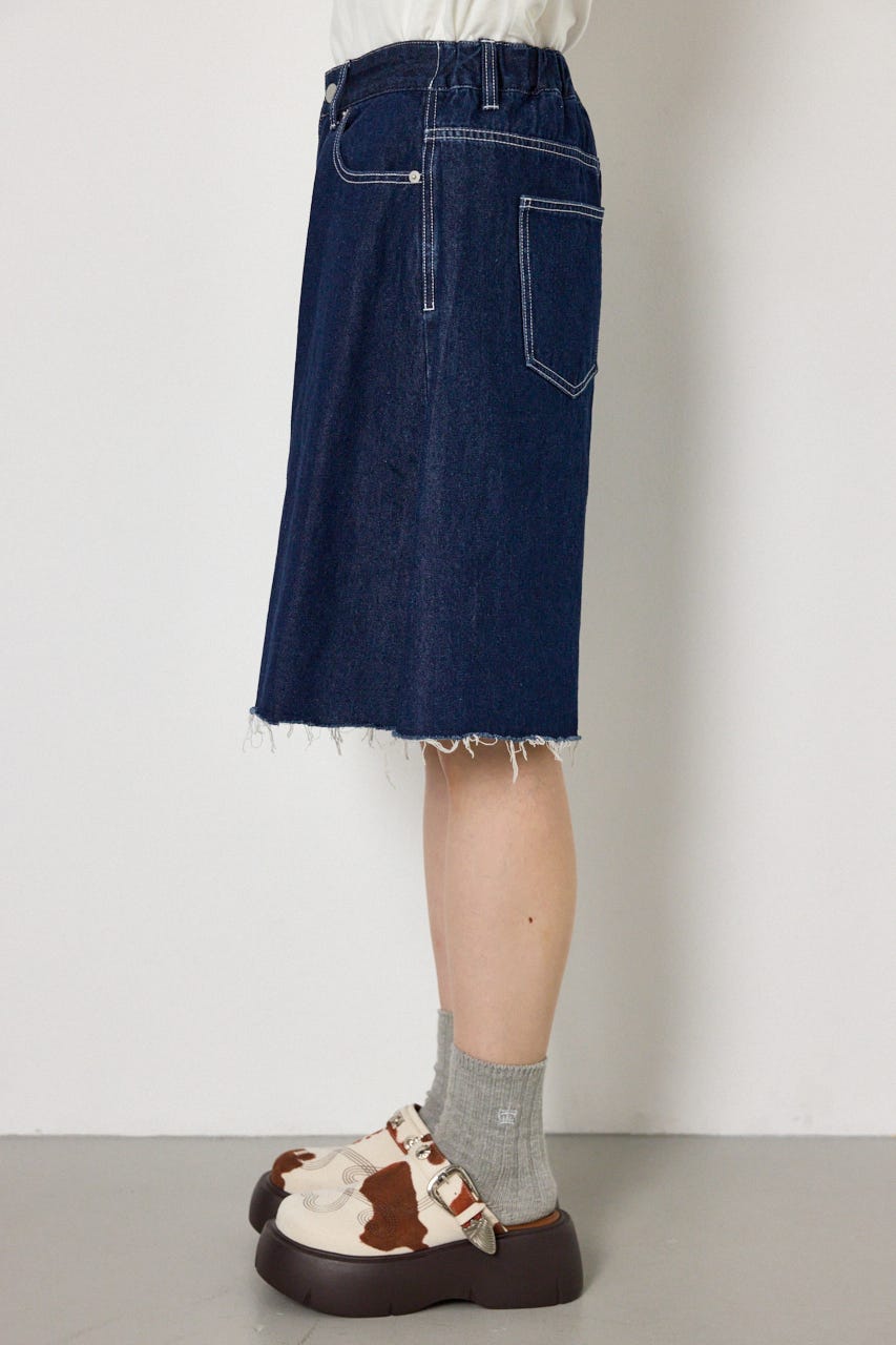 セミフレアワイドバミューダパンツ One Wash M