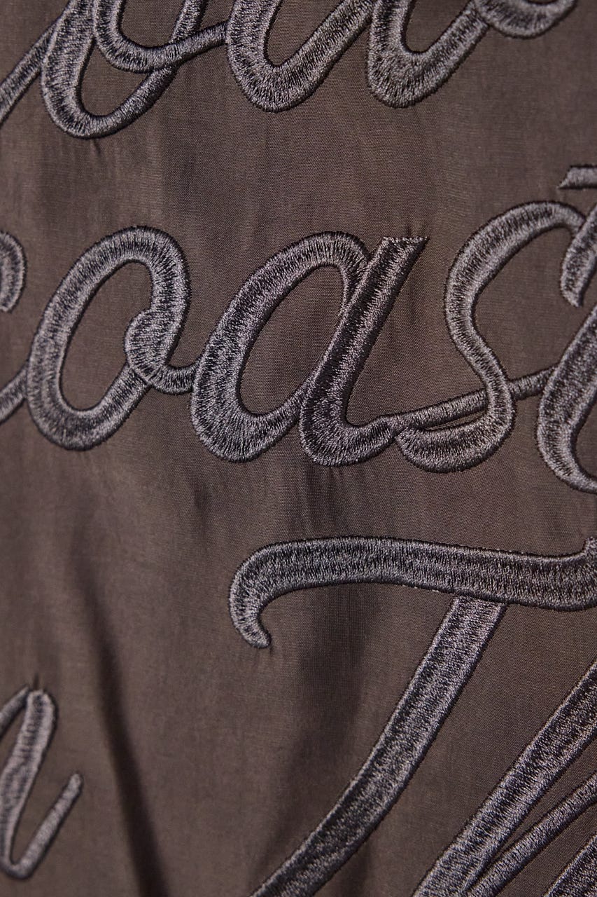 バック刺繍シアーフーディーブルゾン C.GRY FREE