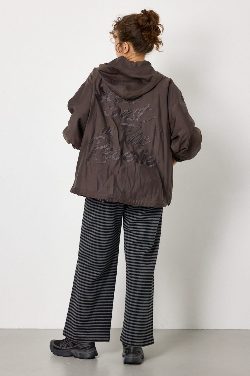 バック刺繍シアーフーディーブルゾン C.GRY FREE