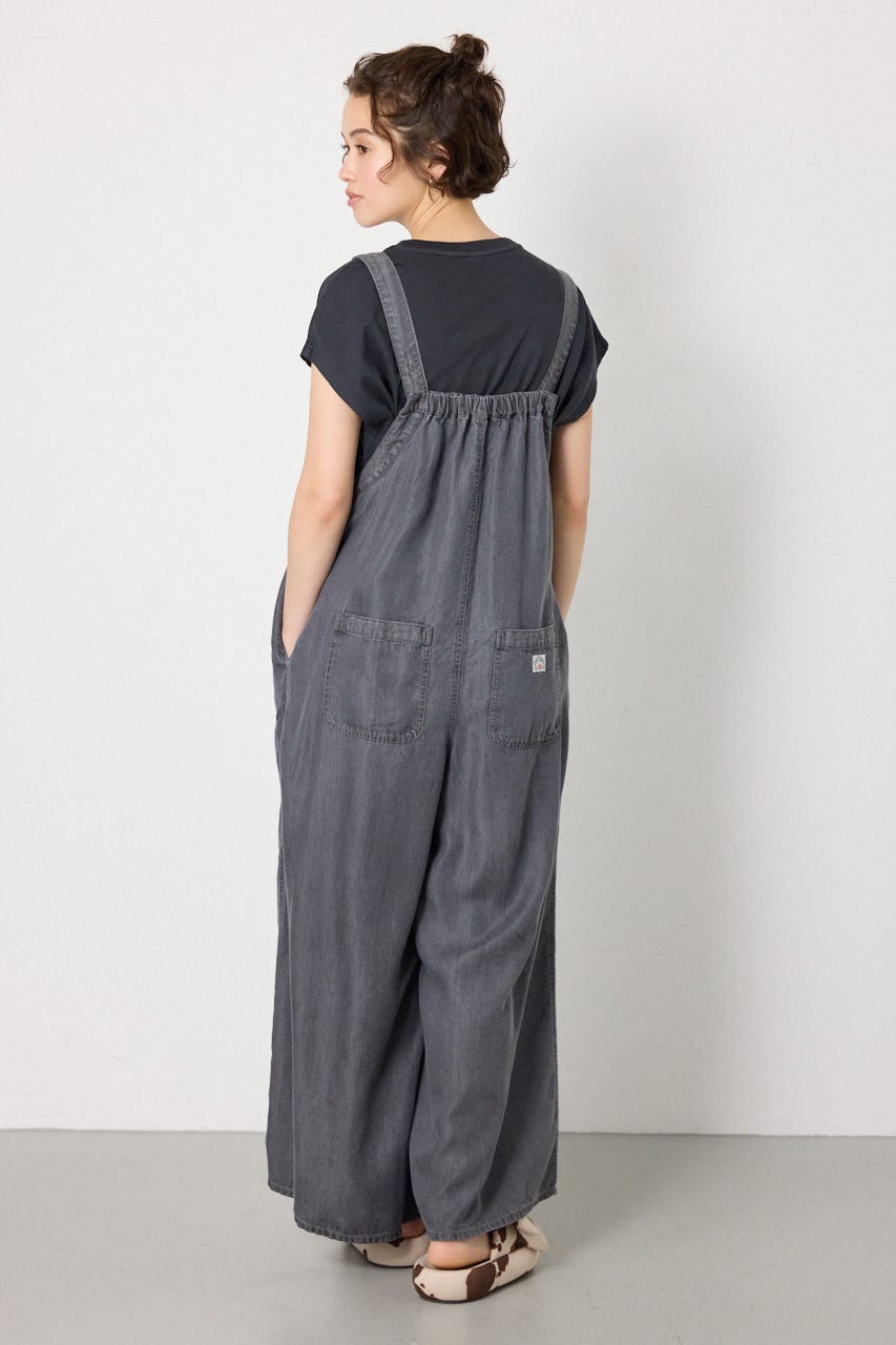 Thickness DENIMギャザーサロペット BLK FREE