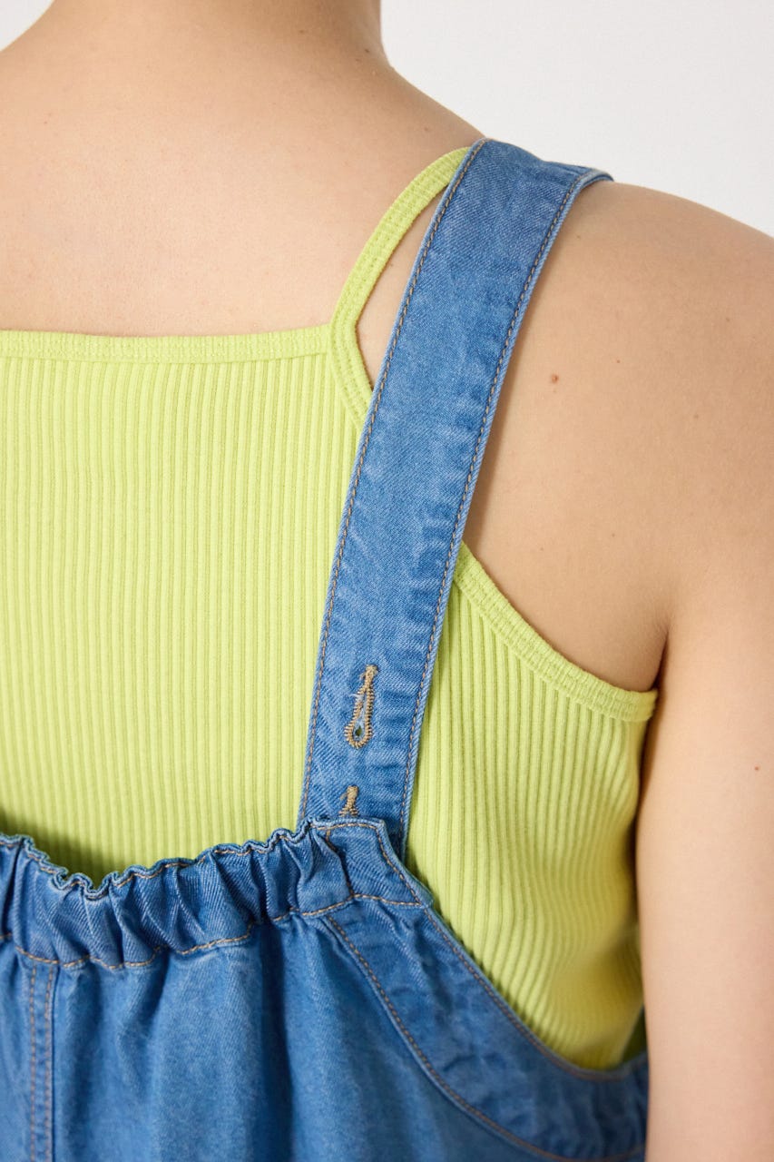 Thickness DENIMギャザーサロペット BLU FREE