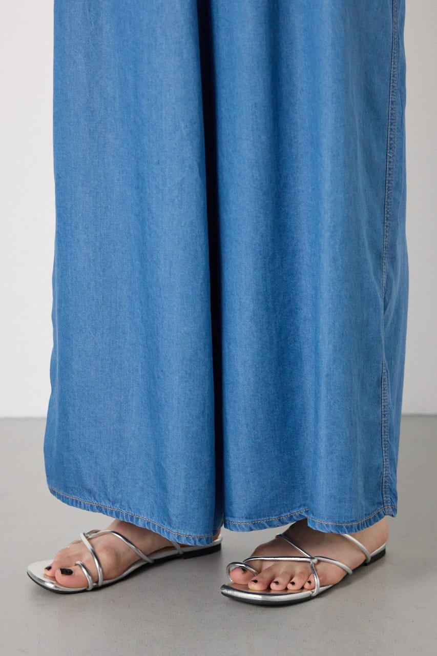 Thickness DENIMギャザーサロペット BLU FREE