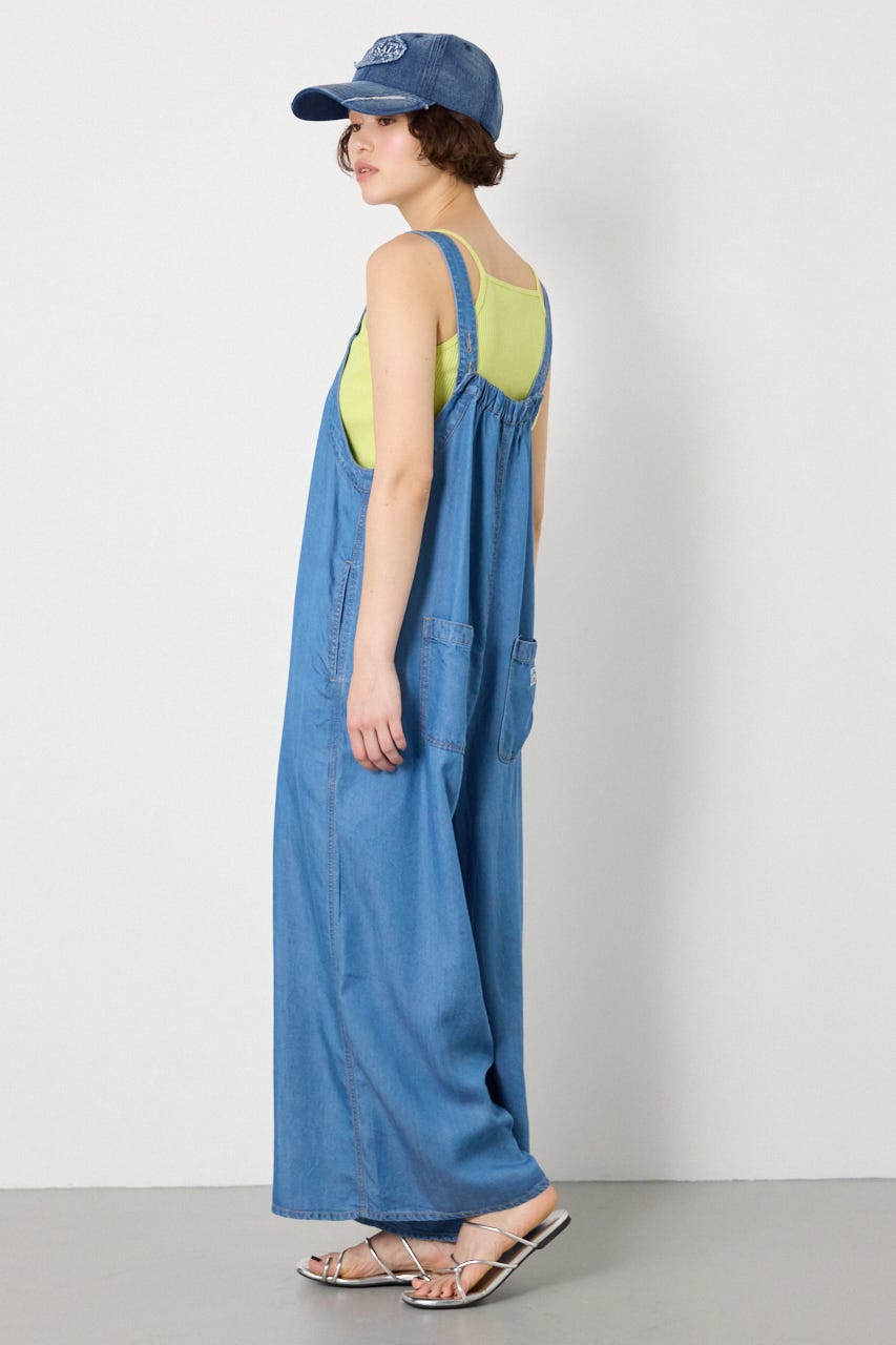 Thickness DENIMギャザーサロペット BLU FREE