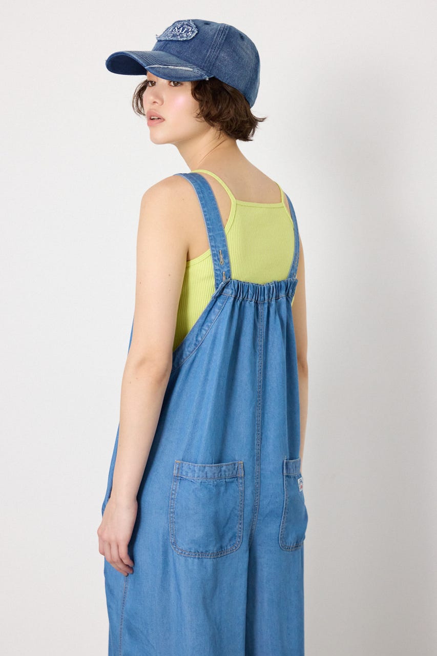 Thickness DENIMギャザーサロペット BLU FREE