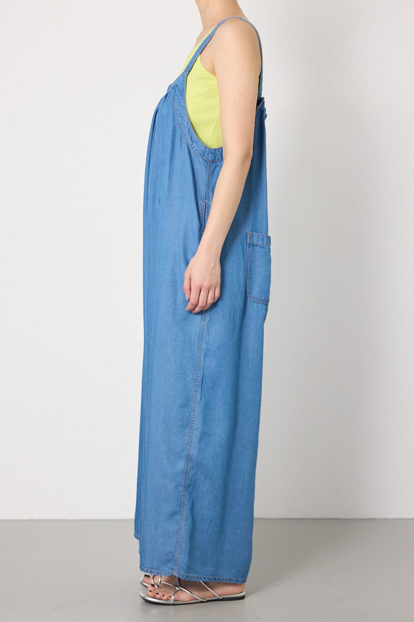 Thickness DENIMギャザーサロペット BLU FREE