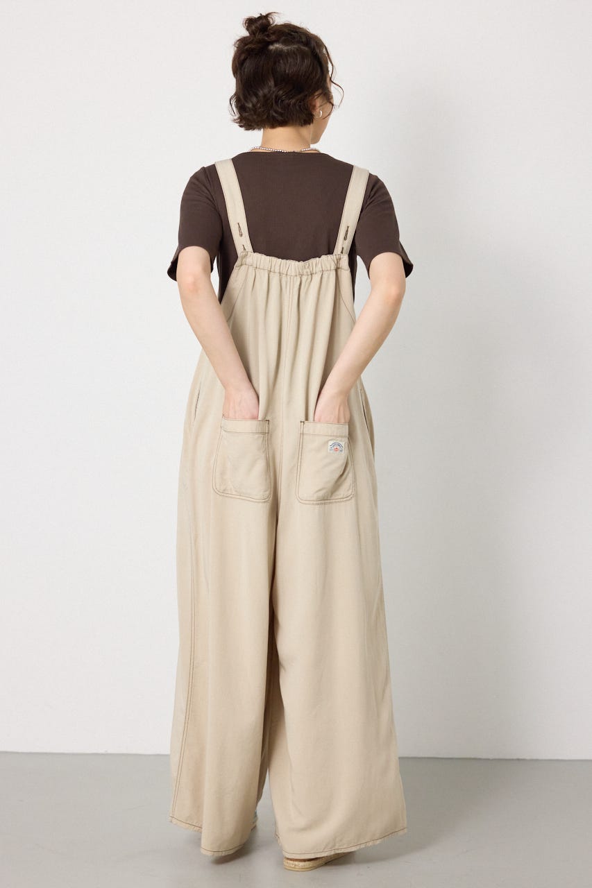 Thickness DENIMギャザーサロペット L/BEG FREE