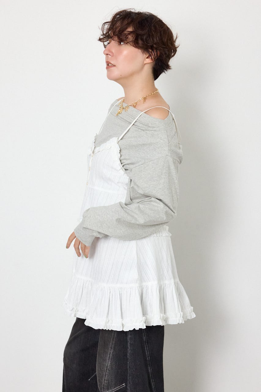 フリルキャミチュニックワンピース WHT FREE