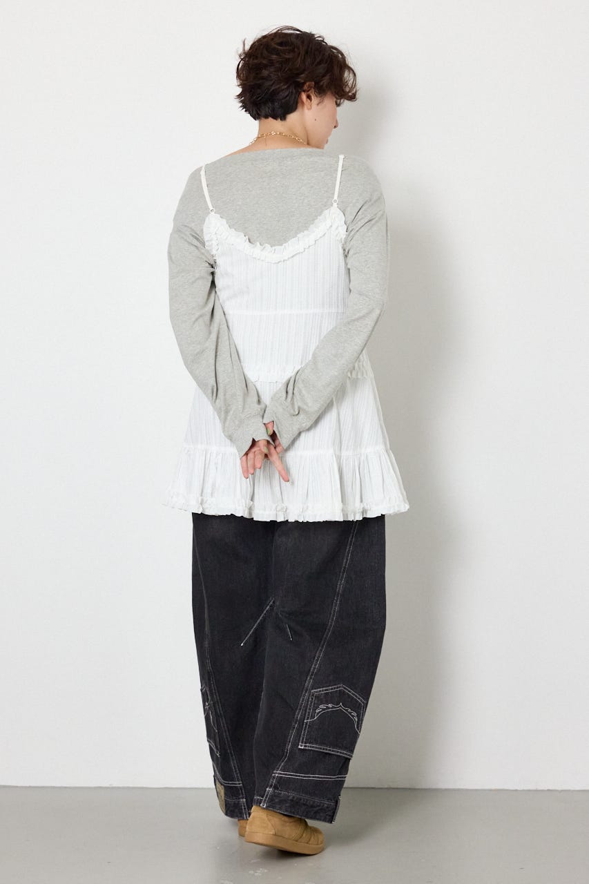 フリルキャミチュニックワンピース WHT FREE