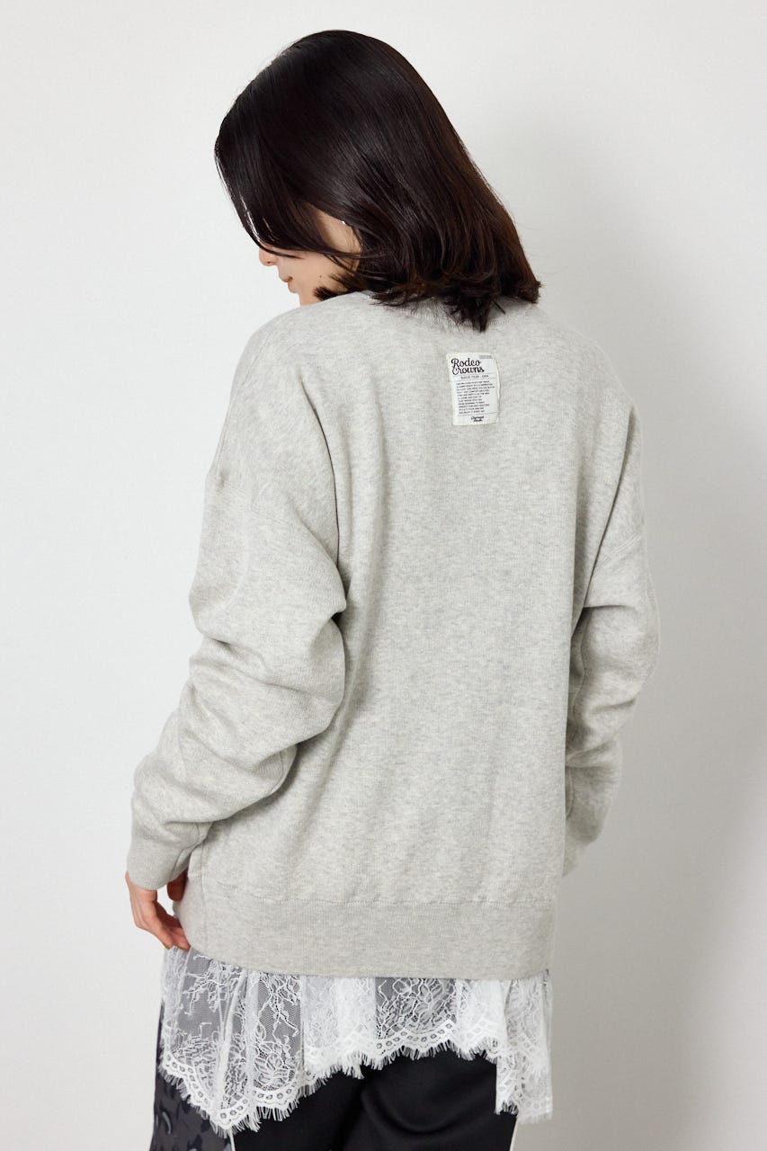 スウェットライクヘンリーニット L/T.GRY FREE