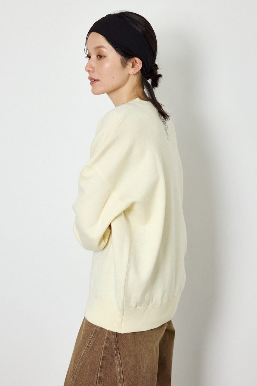 スウェットライクヘンリーニット O/WHT FREE