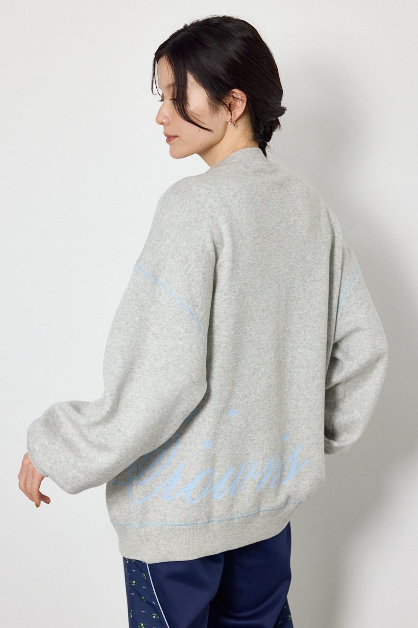 スウェットライクロゴニットカーディガン L/T.GRY FREE