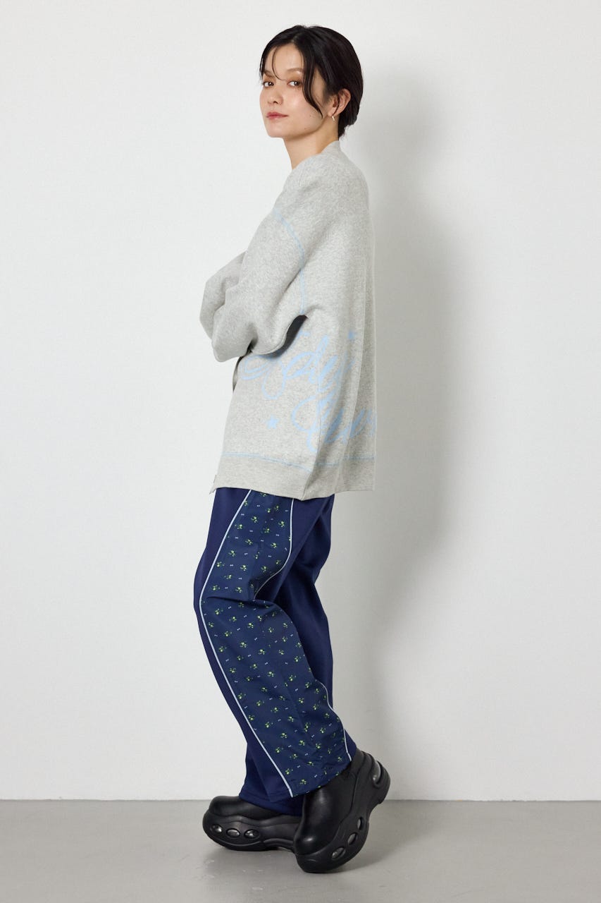 スウェットライクロゴニットカーディガン L/T.GRY FREE