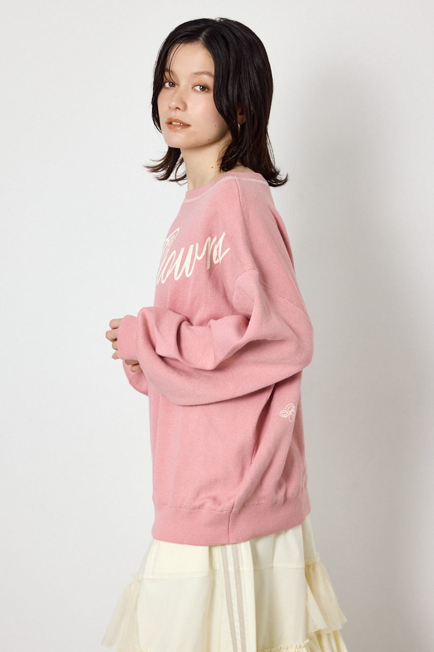 スウェットライク2wayオフショルニットトップス PNK FREE
