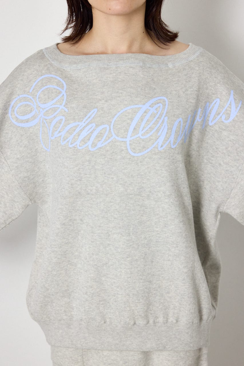 スウェットライク2wayオフショルニットトップス T.GRY FREE