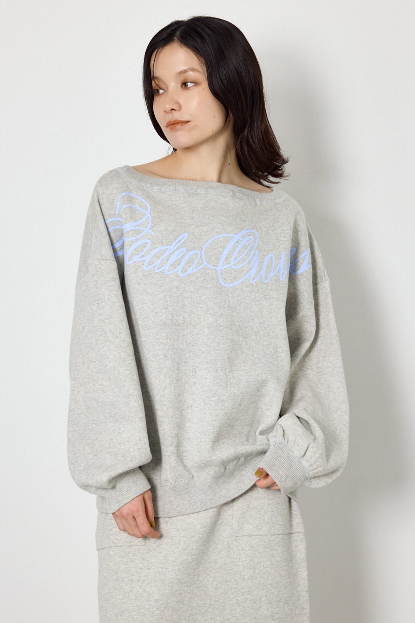スウェットライク2wayオフショルニットトップス T.GRY FREE
