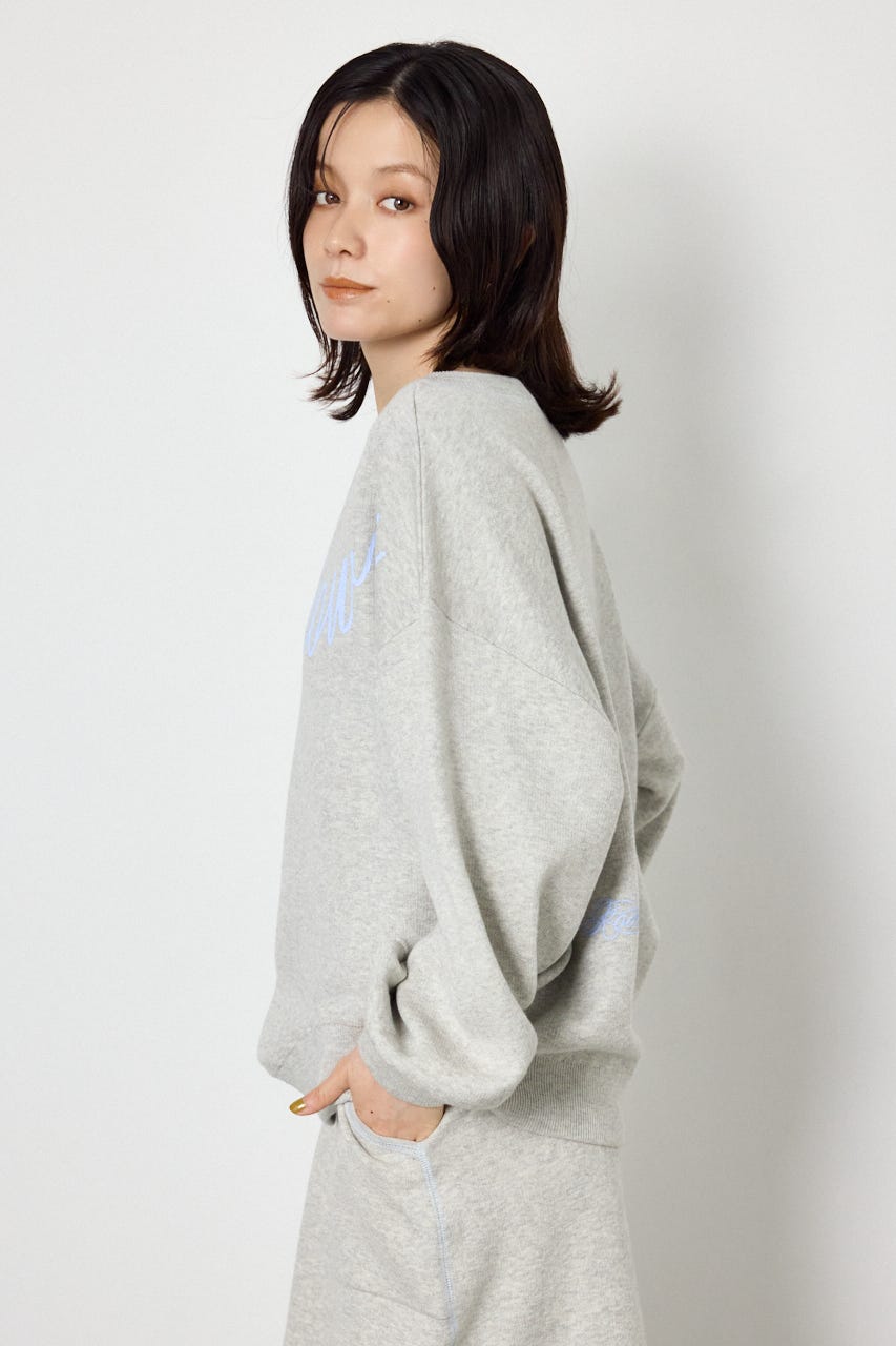 スウェットライク2wayオフショルニットトップス T.GRY FREE